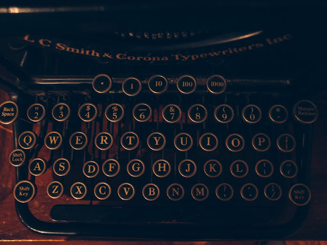 The keys of a typewriter