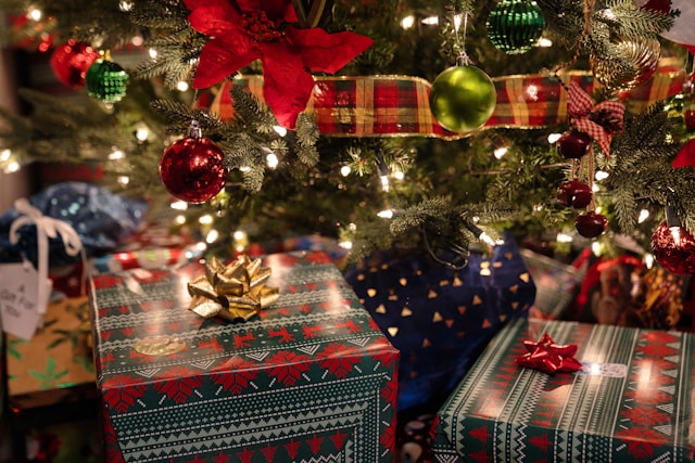 Presents under a tree