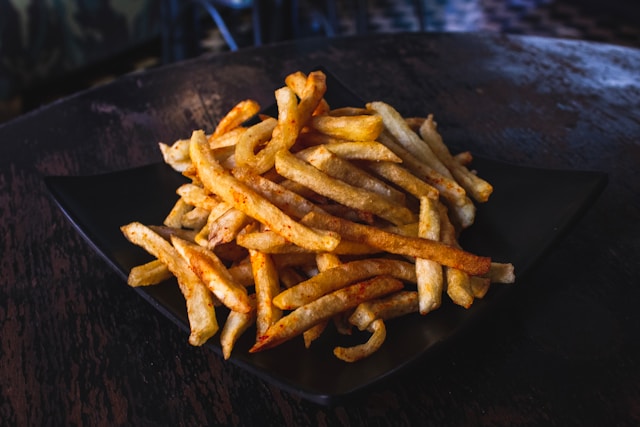 A pile of French fries
