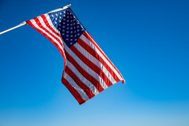 An American Flag Flying