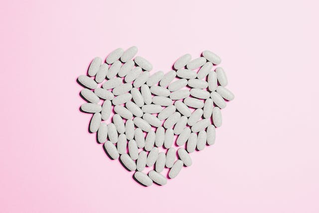 Pills in the shape of a heart